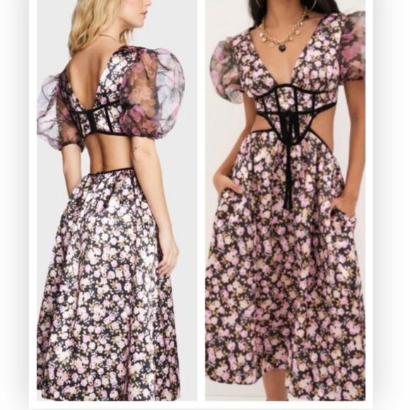 FOR LOVE AND 🍋 LEMONS MADISON MIDI DRESS $297 NWT XL - Picture 1 of 8